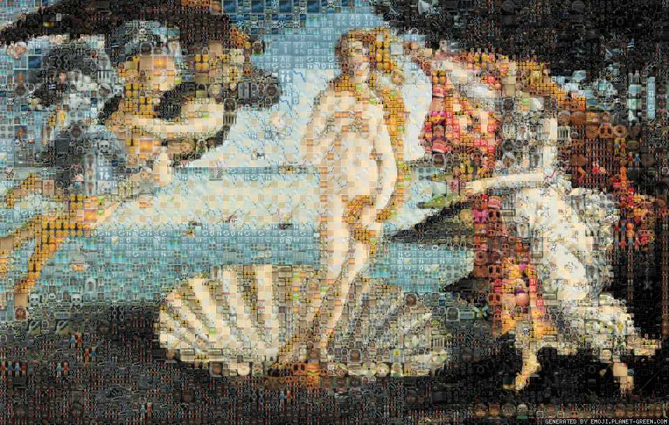 The Birth of Venus by PLANET-GREEN | 🖼Emoji Mosaic🎉