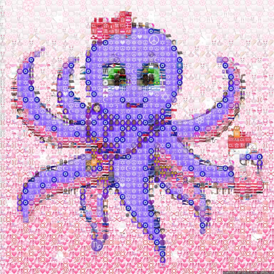 Cute baby octopus by Bexnook | 🖼Emoji Mosaic🎉