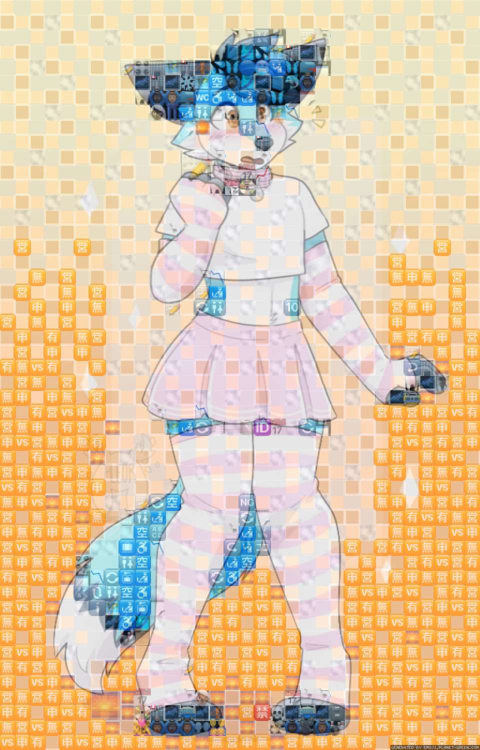 Femboy fox by Pyramiden | 🖼Emoji Mosaic🎉