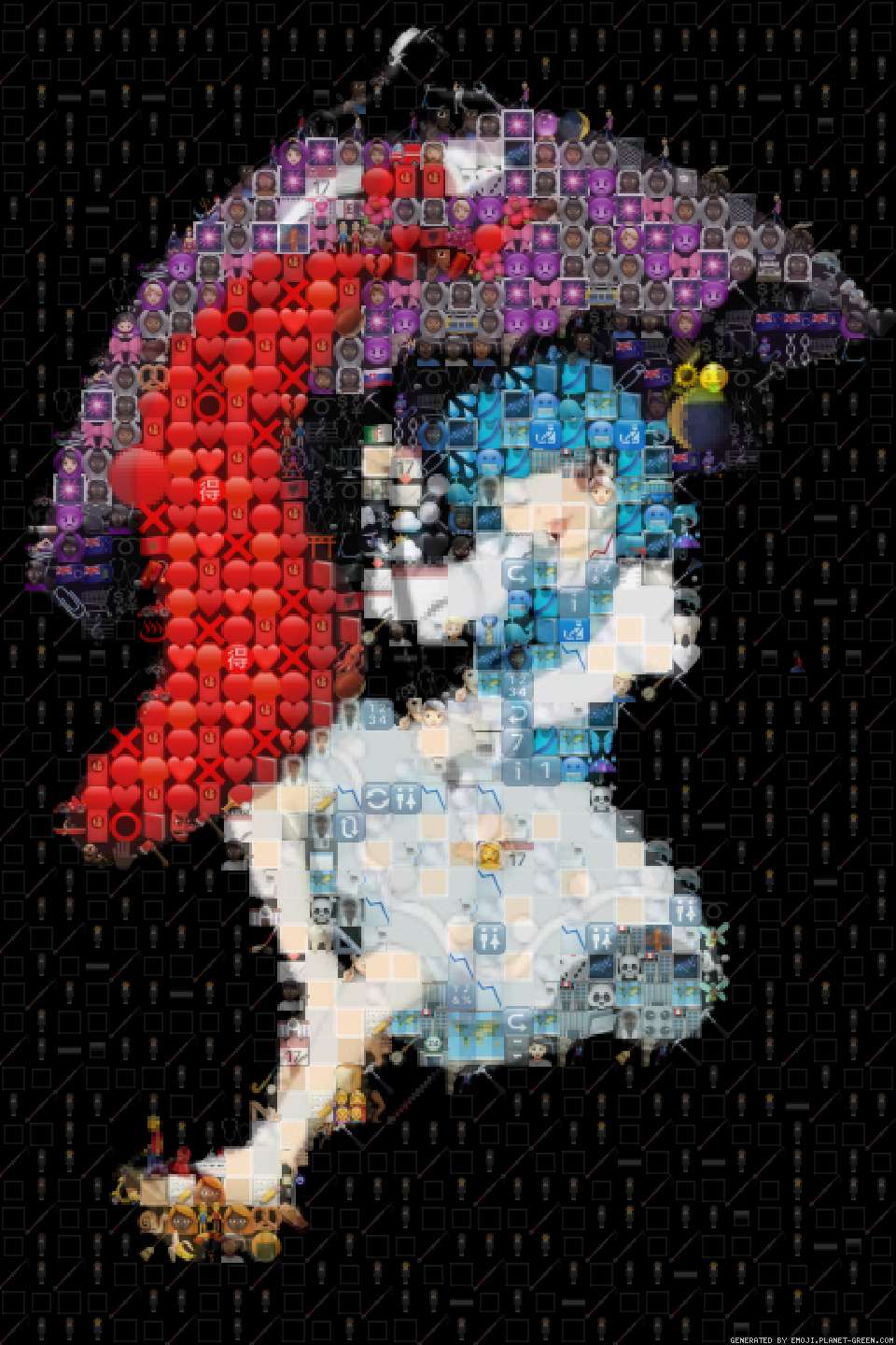 scary umbrella girl 😨😨😨 by Koishi | 🖼Emoji Mosaic🎉