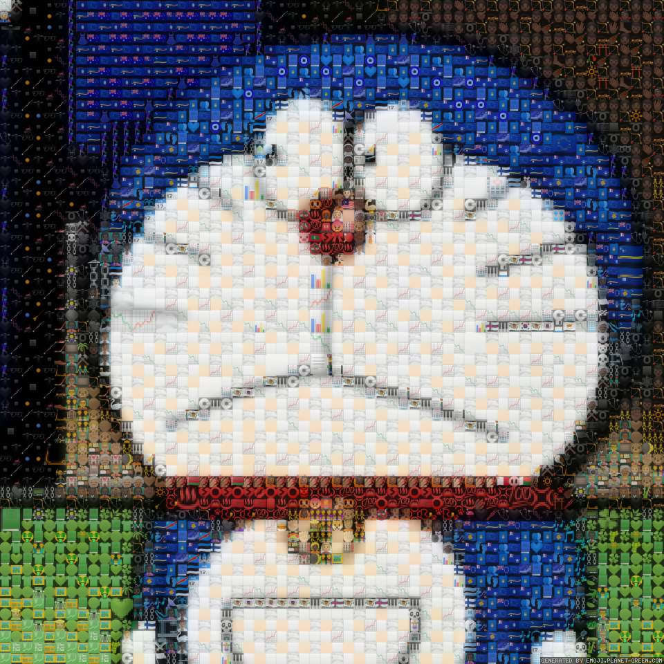 一只叮当猫 by 多伦多猫脸 | 🖼Emoji Mosaic🎉