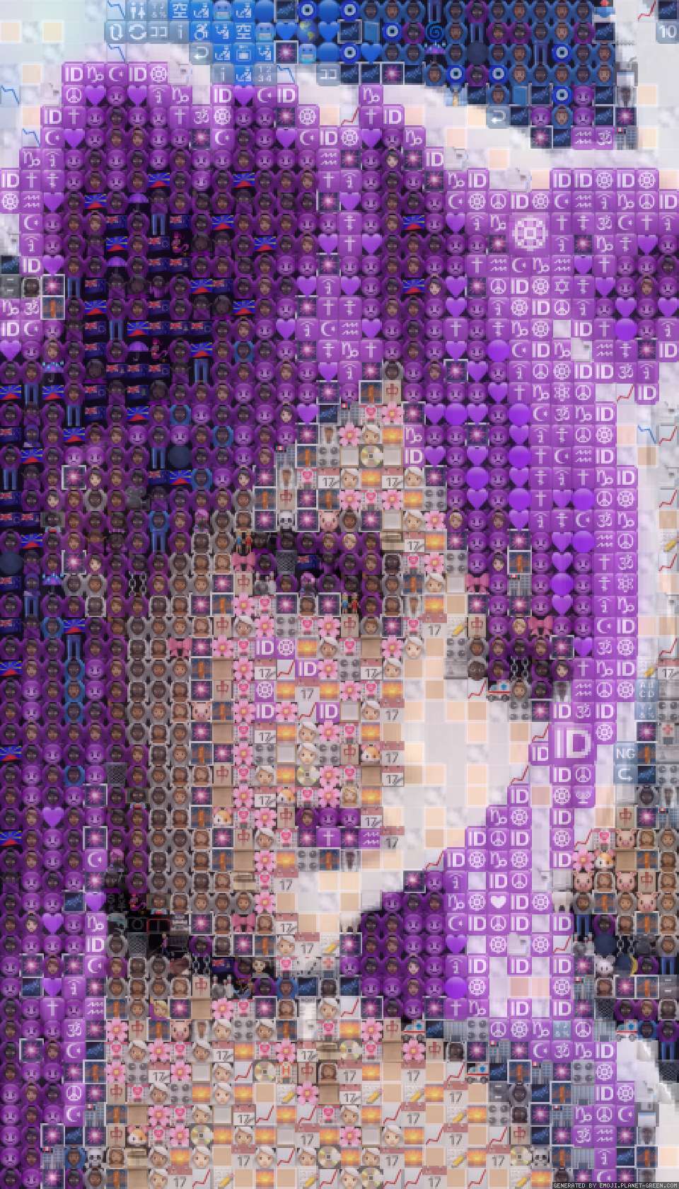 Purple hair girl by Axolotl | 🖼Emoji Mosaic🎉