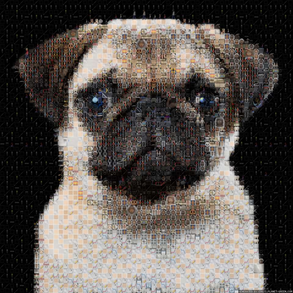 Bulldog by Moño Radiactivo | 🖼Emoji Mosaic🎉