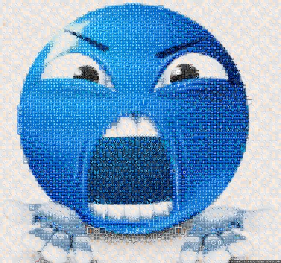 Blue mad emoji by Mad blue emoji | 🖼Emoji Mosaic🎉