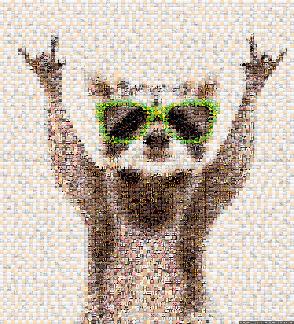 Raccoon ✌️ by Hunnybunny | 🖼Emoji Mosaic🎉