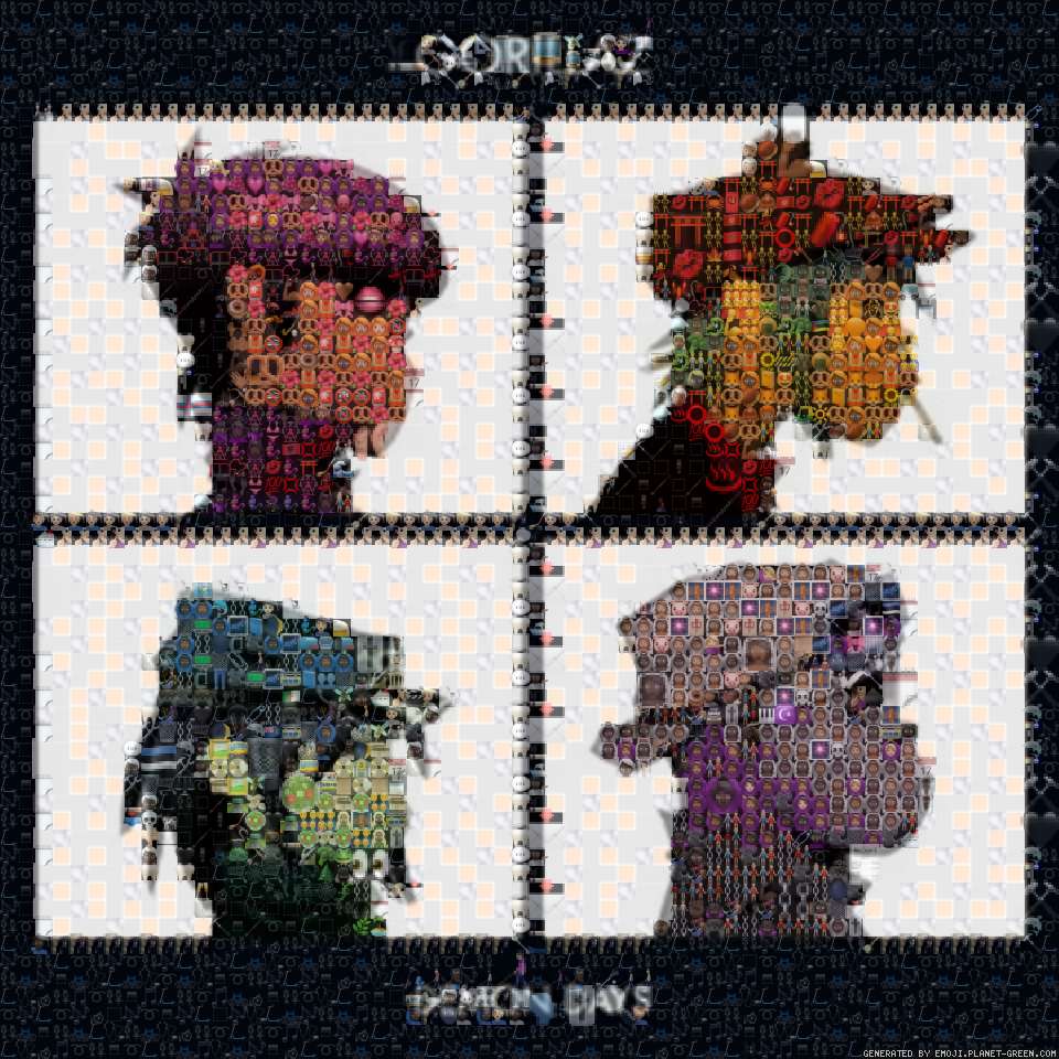 Gorillaz - Demon Days by Noodle | 🖼Emoji Mosaic🎉